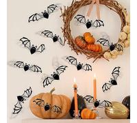 DERAYEE 36PCS Halloween Bats Decoration, 3D Bats Stickers Cute Black Bats for Home Wall Window Party Room Decorations
