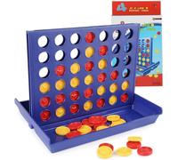 DERAYEE 4 Games, Travel and Pocket Games, Board Game, Four Win Game for Children, 2 Players from 6 Years (Blue)