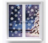 DERAYEE 48 Pieces Window Sticker Static Snowflakes Stickers Clings for Christmas Window Decoration