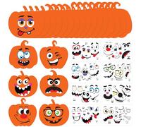DERAYEE 57PCS Halloween Pumpkin Stickers, Foam Pumpkin Sticker Pumpkin Expressions Stickers for Kids Halloween Party Favors