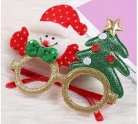 DERAYEE Christmas Glasses, Pack of 6 Christmas Glasses, Christmas Glasses Frame for Decoration Christmas