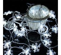 DERAYEE Snowflake Fairy Lights, 19.7Ft 40 LED Battery Powered String Light for Christmas Wedding Birthday Party Festival New Year Decoration