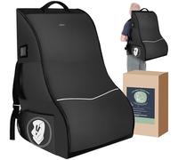 DerBiedersinn Car Seat Travel Bag for Airplane - Padded Carseat Backpack for Airport with Wear-Resistant Bottom - Compatible with all Car Seats, Black