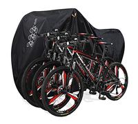 DerBlue Bike Cover for Up to 3 Bikes with Lock Hole - Reflective Safety Loops - Waterproof, UV Protection - Heavy Duty 210D Nylon Ripstop