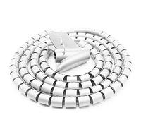 Derbway Cable Tidy Tube 2M, Spiral Binding Wrapping Wire Tube, Wire Wrap Wire Organizer for TV and Computer Cable at Home or Office (White)