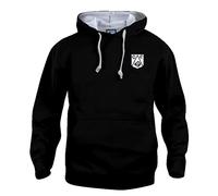 Derby 1950s Retro Football Hoodie Embroidered Logo (L) Black