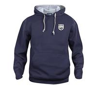 Derby 1950s Retro Football Hoodie Embroidered Logo Navy