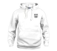 Derby 1950s Retro Football Hoodie Embroidered Logo White