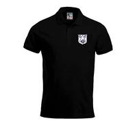 Derby 1950s Retro Football Polo Embroidered Logo Black