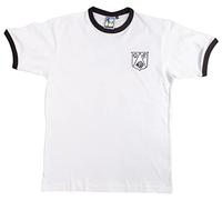 Derby 1950s Retro Football T Shirt Embroidered Logo (M) White/Black