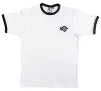 Derby 1970s Retro Football T Shirt Embroidered Logo (XL) White/Black