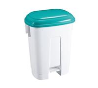Derby 60 Litre White/Green Plastic Pedal Bin
