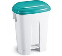 Derby 60 Litre White/Green Plastic Pedal Bin 348015