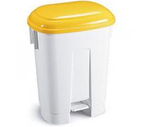 Derby 60 Litre White/Yellow Plastic Pedal Bin 348014