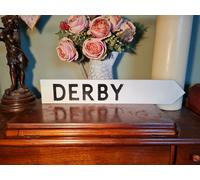 Derby Aged Basic Old Style British Road Sign Derbyshire