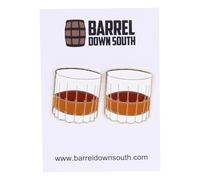 Derby & Bourbon Enamel Stud Earrings - Southern Derby Jewelry - Mint Julep and Horseshoe Studs - Horse Racing Inspired Gift - Equestrian Jewelry - Southern Style Accessories, Standard, Enamel, No