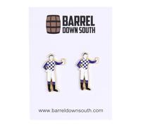 Derby & Bourbon Enamel Stud Earrings - Southern Derby Jewelry - Mint Julep and Horseshoe Studs - Horse Racing Inspired Gift - Equestrian Jewelry - Southern Style Accessories, Standard, Enamel, No