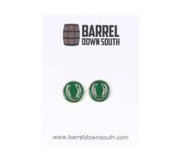 Derby & Bourbon Enamel Stud Earrings - Southern Derby Jewelry - Mint Julep and Horseshoe Studs - Horse Racing Inspired Gift - Equestrian Jewelry - Southern Style Accessories, Standard, Enamel, No