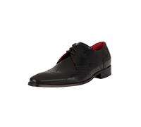 Jeffery West Men's Derby Brogue Leather Shoes, Black, 10 UK