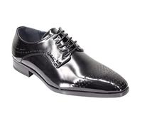 Derby Brogue Shoes for Mens Smart Office Lace up Smooth 2 Tone Faux Leather Upper [EL0793-BLACK-43]