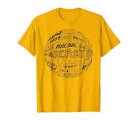 Derby County Black Typography Football T-Shirt, Men, Golden Yellow, Medium