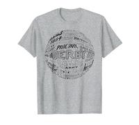 Derby County Black Typography Football T-Shirt, Men, Heather Grey, 6X-Large