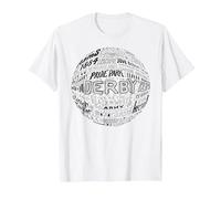 Derby County Black Typography Football T-Shirt, Men, White, 6X-Large