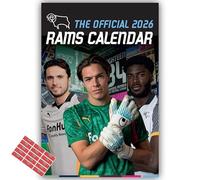 Derby County Calendar 2026 A3 Wall Calendar Football Gift with FREE Organising Stickers