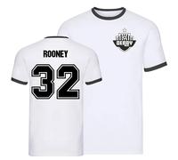 Derby County Men's Mens Wayne Rooney Derby Ringer Tee in White | Size: XL Derby County White XL