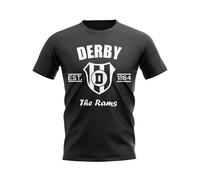 Derby County Men's Personalised Established Football T-Shirt in Black | Size: Medium Derby County Black M