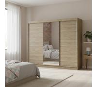 Derby I Spacious 200 Cm Wardrobe Made From Durable Laminated Board Sonoma