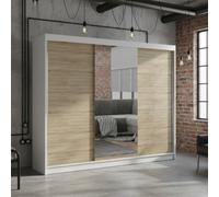 Derby I Spacious 200 Cm Wardrobe Made From Durable Laminated Board White Sonoma