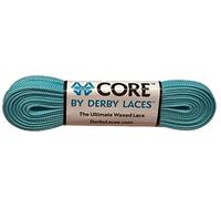Derby Laces CORE Narrow 6mm Waxed Lace for Figure Skates, Roller Skates, Boots, and Regular Shoes (Aqua Spray Teal, 96 Inch / 244 cm)