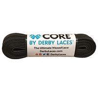 Derby Laces CORE Narrow 6mm Waxed Lace for Figure Skates, Roller Skates, Boots, and Regular Shoes (Black, 108 Inch / 274 cm)