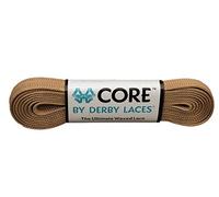 Derby Laces CORE Narrow 6mm Waxed Lace for Figure Skates, Roller Skates, Boots, and Regular Shoes (Coffee Latte Brown, 96 Inch / 244 cm)