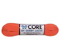 Derby Laces CORE Narrow 6mm Waxed Lace for Figure Skates, Roller Skates, Boots, and Regular Shoes (Fluorescent Orange, 72 Inch / 183 cm)