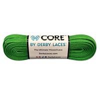 Derby Laces CORE Narrow 6mm Waxed Lace for Figure Skates, Roller Skates, Boots, and Regular Shoes (Green, 96 Inch / 244 cm)