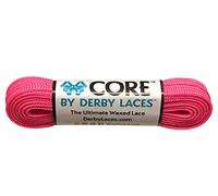 Derby Laces CORE Narrow 6mm Waxed Lace for Figure Skates, Roller Skates, Boots, and Regular Shoes, Hot Pink, 72 Inch / 183 cm
