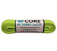 Derby Laces CORE Narrow 6mm Waxed Lace for Figure Skates, Roller Skates, Boots, and Regular Shoes (Lime Green, 96 Inch / 244 cm)