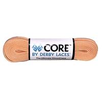 Derby Laces CORE Narrow 6mm Waxed Lace for Figure Skates, Roller Skates, Boots, and Regular Shoes, Peach, 96 Inch / 244 cm