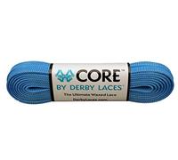 Derby Laces CORE Narrow 6mm Waxed Lace for Figure Skates, Roller Skates, Boots, and Regular Shoes (Pool Blue, 45 Inch / 114 cm)