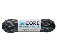 Derby Laces CORE Narrow 6mm Waxed Lace for Figure Skates, Roller Skates, Boots, and Regular Shoes, Rainbow, 96 Inch / 244 cm