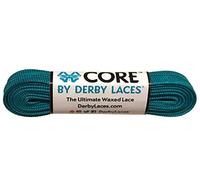 Derby Laces CORE Narrow 6mm Waxed Lace for Figure Skates, Roller Skates, Boots, and Regular Shoes (Teal, 96 Inch / 244 cm)