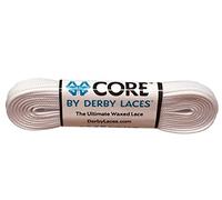 Derby Laces CORE Narrow 6mm Waxed Lace for Figure Skates, Roller Skates, Boots, and Regular Shoes (White, 84 Inch / 213 cm)