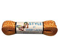 Derby Laces Style Wide 10mm Waxed Lace for Roller Skates, Hockey Skates, Boots, and Regular Shoes (Giraffe, 96 Inch / 244 cm)
