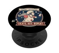 Derby Queens Skate Hit Repeat Vintage Design PopSockets Adhesive PopGrip
