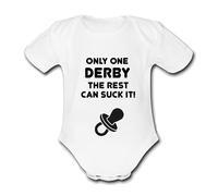 DERBY Suck It Football Personalised Unique Baby Vest Baby Grow Babygrow Cute Novelty Boys Girls Footy Funny