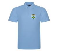 Derbyshire Classic County Cricket Style Polo Shirt with Exquisite Embroidered (UK, Alpha, L, Regular, Regular, Sky)