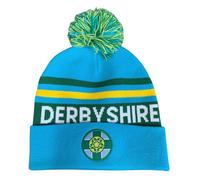 Derbyshire County Bobble Hat, Blue, Green, Yellow