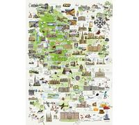 Derbyshire Map 1000 Piece Jigsaw Puzzle; Emma Joustra art Collection; Eco-Friendly, Gift for Adults & Families